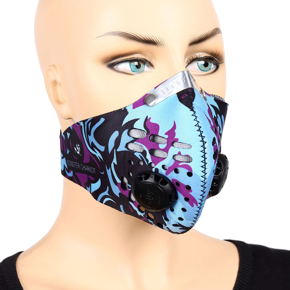 Download Breathable Sports Cycling Mask with Dual-valve Bike Face ...